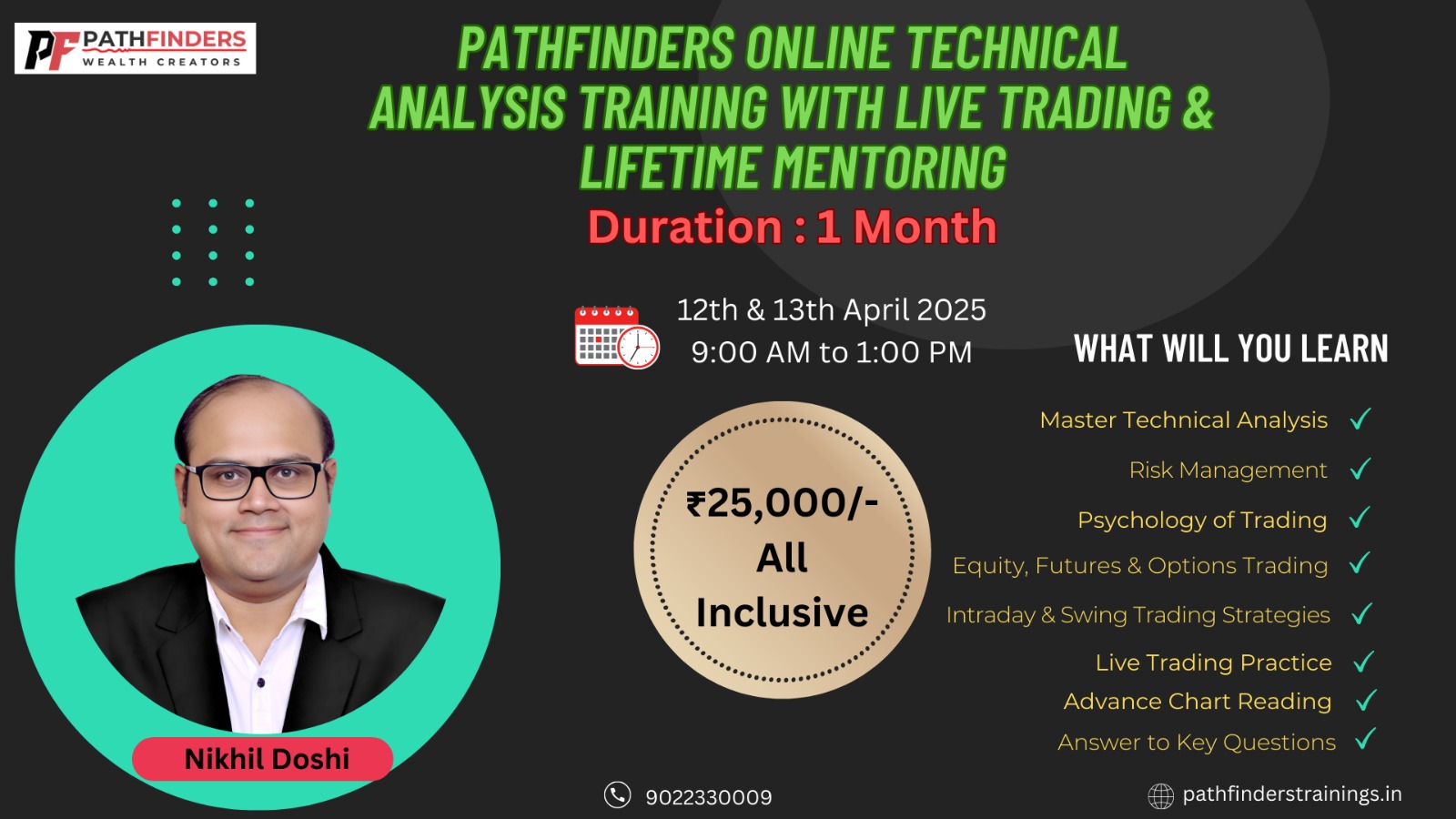 ​Pathfinders Online Technical Analysis Training with Live Trading & Lifetime Mentoring by Nikhil Doshi